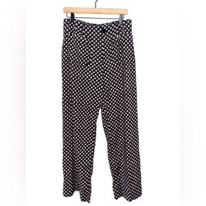Anthropologie Black and Pink Patterned Pants